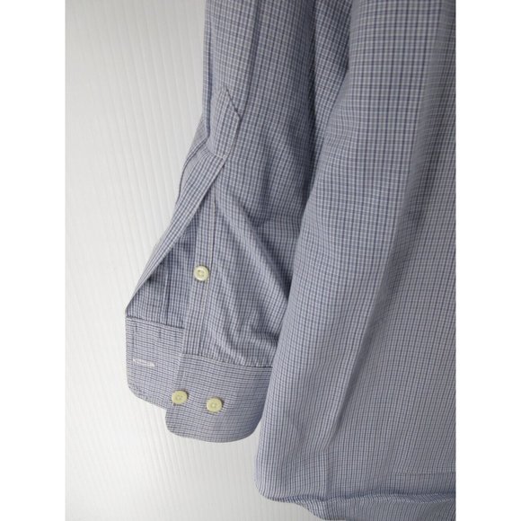 David Donahue Shirt 18 1/2 XXL Button Down Plaid Logo Dress Shirt Woven - Picture 9 of 12